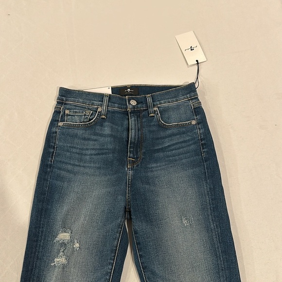 7 for all mankind women’s the high waist ankle skinny jeans size 26 NWT - Picture 2 of 7